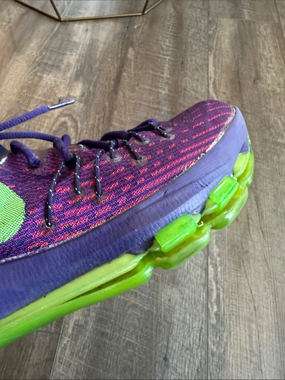 Nike Women’s Purple Knit Athletic Sneakers with Green Accents